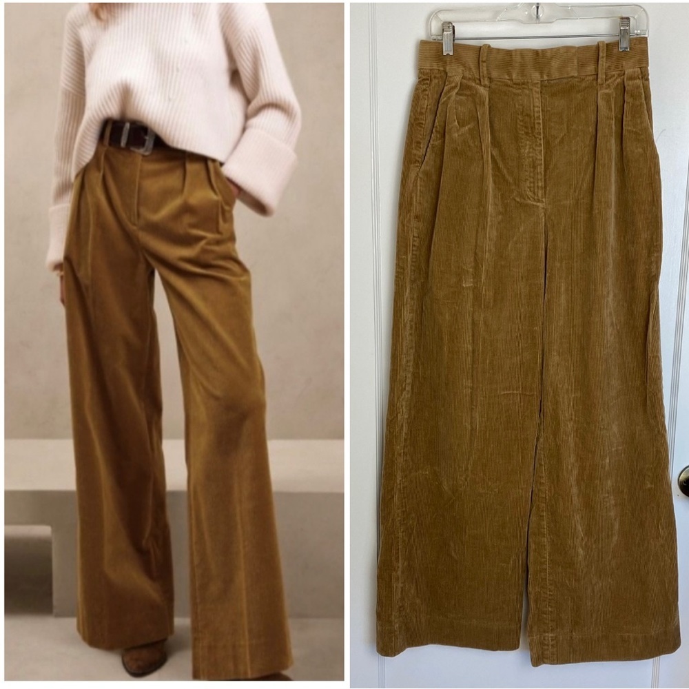 BANANA REPUBLIC Rivoli Relaxed Corduroy Pants in Vicuña Brown size 4